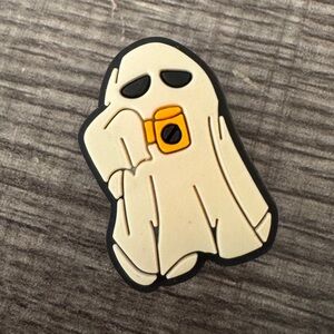 Coffee Sipping Ghost Shoe Charm 5/$20